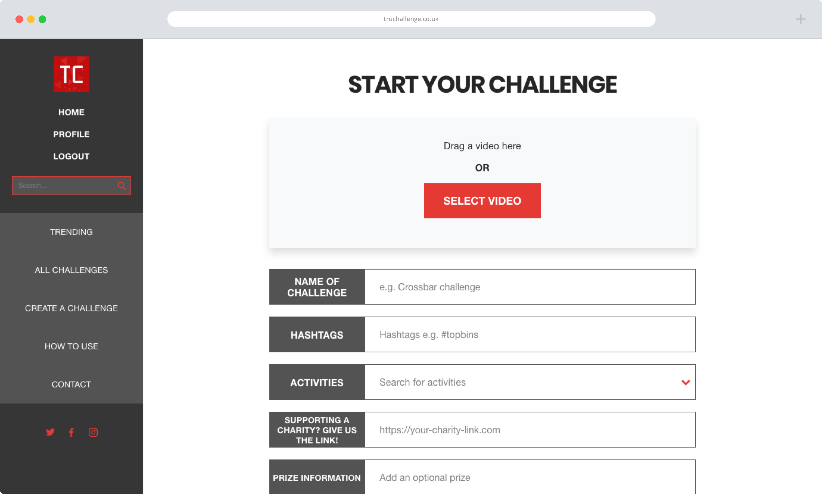 TruChallenge Browser Start Challenge