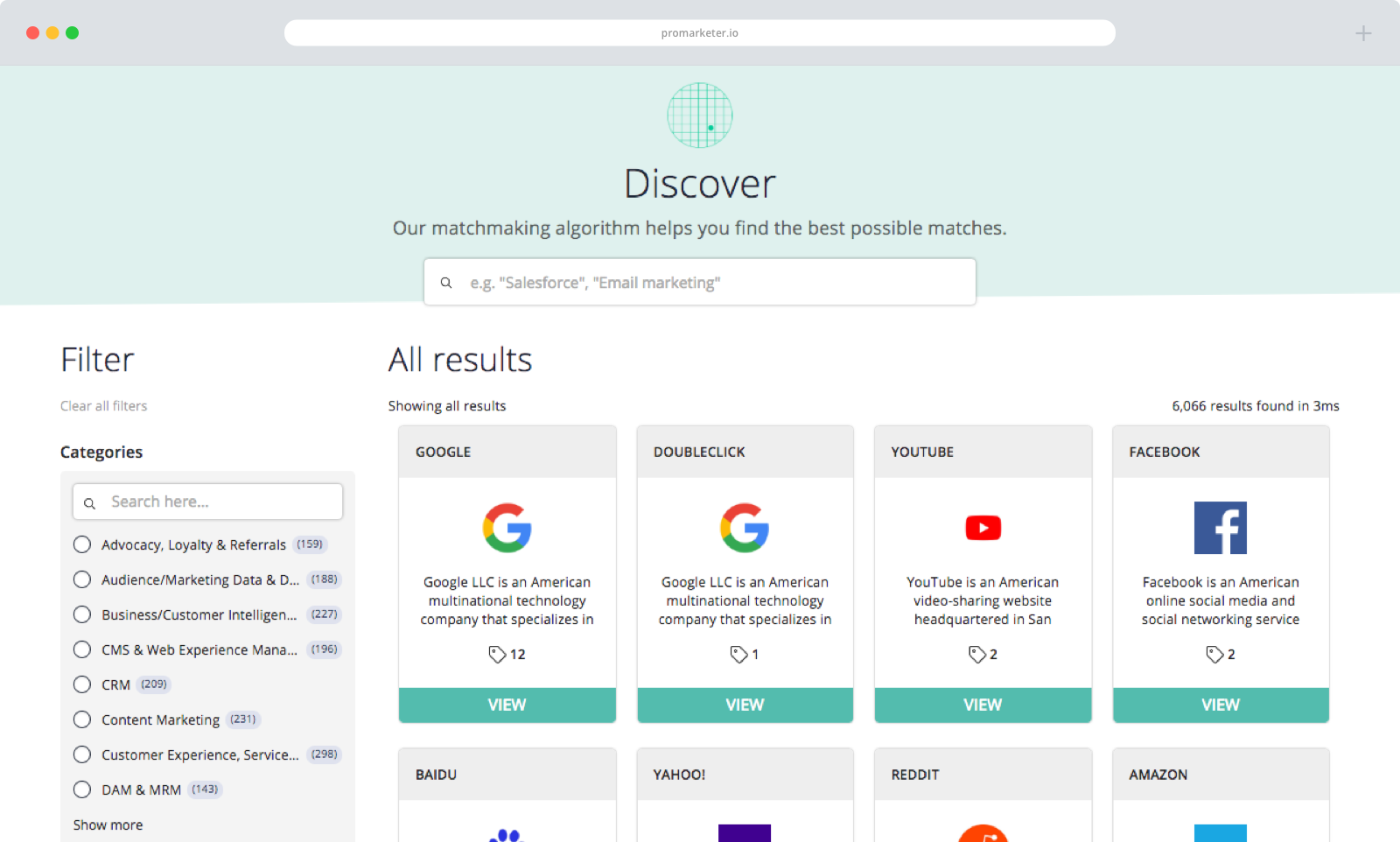 ProMarketer Discover in Browser
